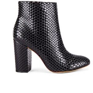 RAYE Black Snake Print Ankle Boots